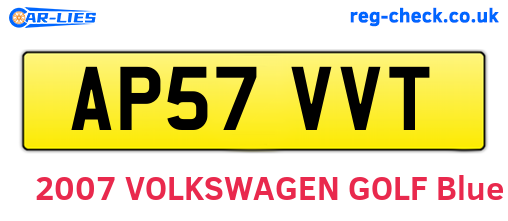 AP57VVT are the vehicle registration plates.