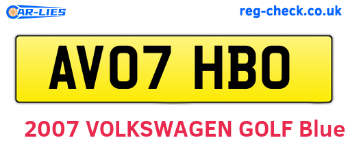 AV07HBO are the vehicle registration plates.