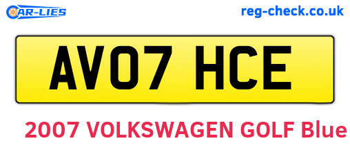 AV07HCE are the vehicle registration plates.