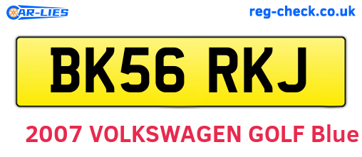 BK56RKJ are the vehicle registration plates.