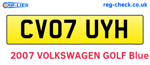 CV07UYH are the vehicle registration plates.