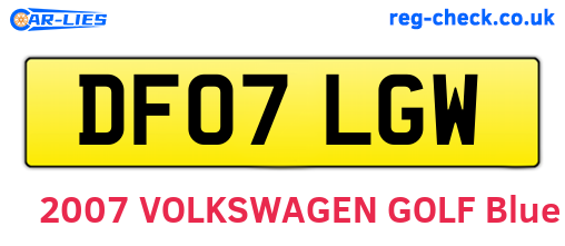 DF07LGW are the vehicle registration plates.