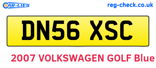 DN56XSC are the vehicle registration plates.