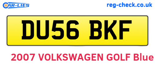 DU56BKF are the vehicle registration plates.