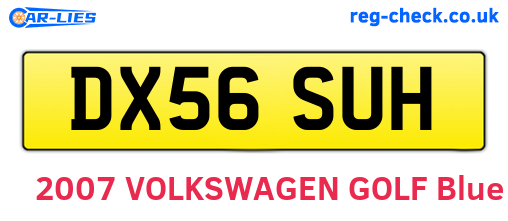 DX56SUH are the vehicle registration plates.