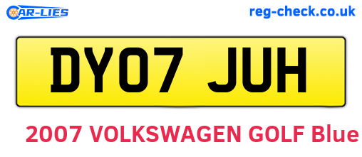 DY07JUH are the vehicle registration plates.