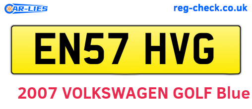 EN57HVG are the vehicle registration plates.