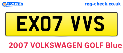 EX07VVS are the vehicle registration plates.