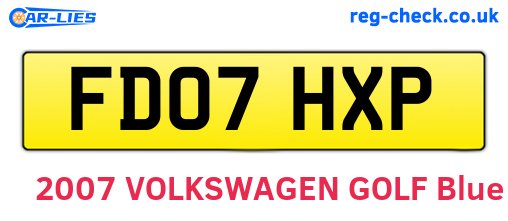 FD07HXP are the vehicle registration plates.