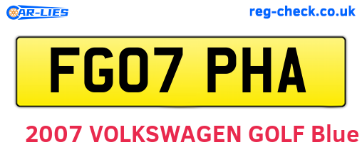 FG07PHA are the vehicle registration plates.
