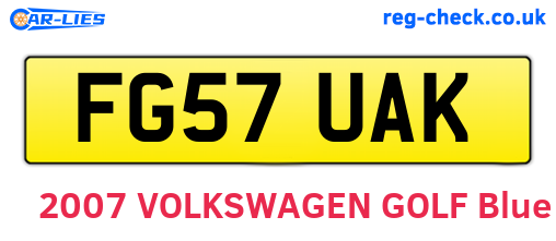FG57UAK are the vehicle registration plates.