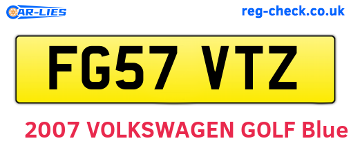 FG57VTZ are the vehicle registration plates.