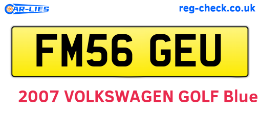 FM56GEU are the vehicle registration plates.