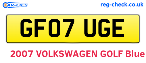 GF07UGE are the vehicle registration plates.