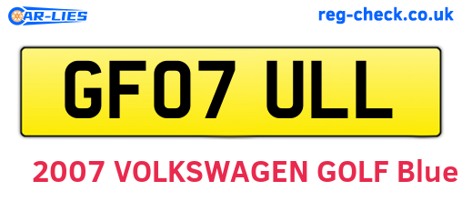 GF07ULL are the vehicle registration plates.