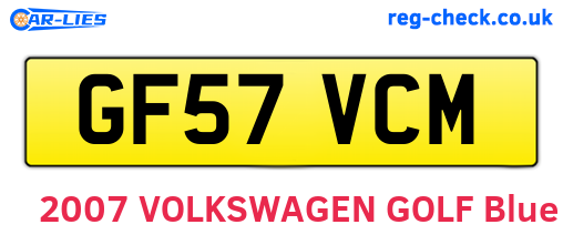 GF57VCM are the vehicle registration plates.