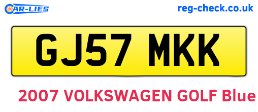 GJ57MKK are the vehicle registration plates.
