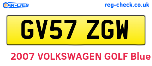 GV57ZGW are the vehicle registration plates.