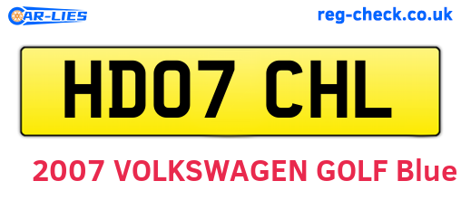 HD07CHL are the vehicle registration plates.