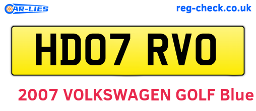 HD07RVO are the vehicle registration plates.