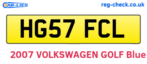 HG57FCL are the vehicle registration plates.
