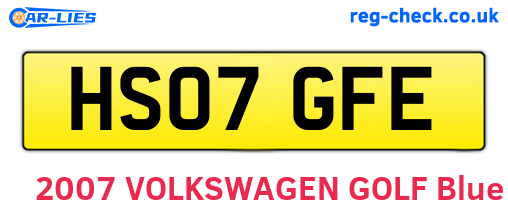 HS07GFE are the vehicle registration plates.