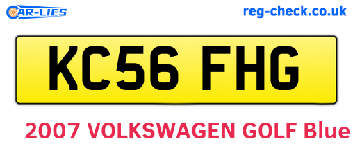 KC56FHG are the vehicle registration plates.