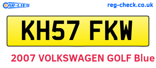 KH57FKW are the vehicle registration plates.