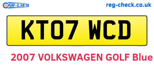 KT07WCD are the vehicle registration plates.