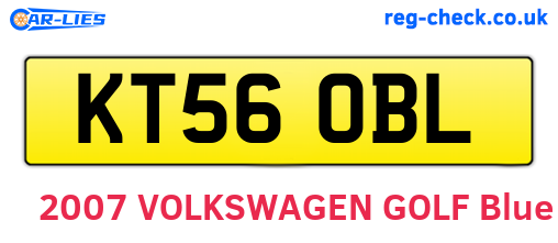 KT56OBL are the vehicle registration plates.