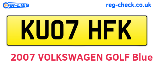 KU07HFK are the vehicle registration plates.