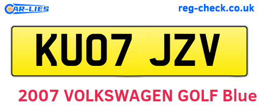 KU07JZV are the vehicle registration plates.