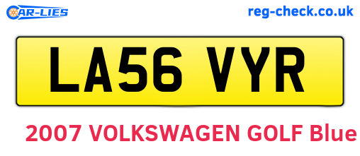 LA56VYR are the vehicle registration plates.