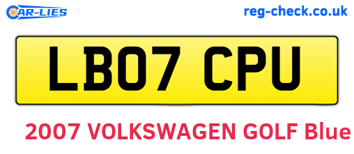 LB07CPU are the vehicle registration plates.
