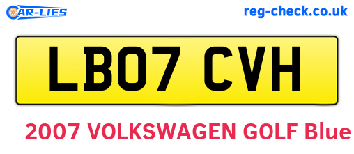 LB07CVH are the vehicle registration plates.
