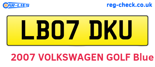 LB07DKU are the vehicle registration plates.