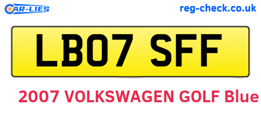 LB07SFF are the vehicle registration plates.