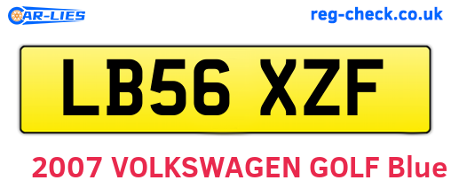 LB56XZF are the vehicle registration plates.