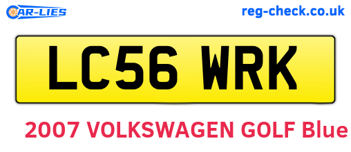LC56WRK are the vehicle registration plates.