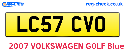 LC57CVO are the vehicle registration plates.