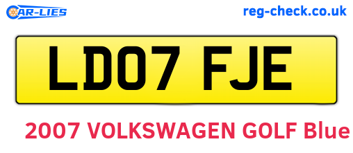 LD07FJE are the vehicle registration plates.