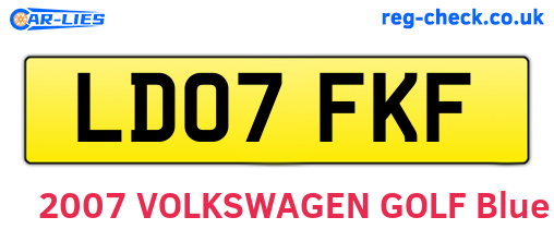 LD07FKF are the vehicle registration plates.