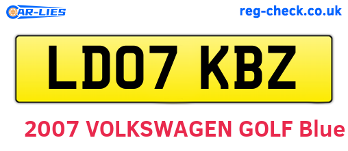 LD07KBZ are the vehicle registration plates.