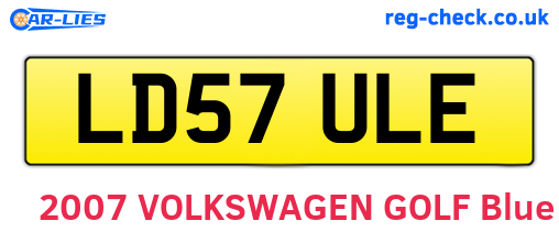 LD57ULE are the vehicle registration plates.