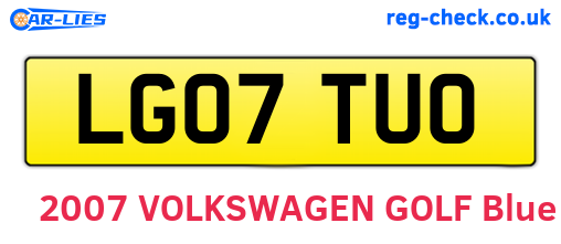LG07TUO are the vehicle registration plates.