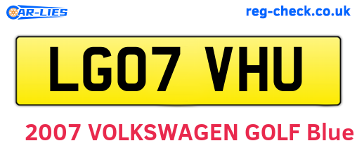LG07VHU are the vehicle registration plates.