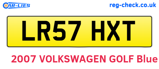LR57HXT are the vehicle registration plates.
