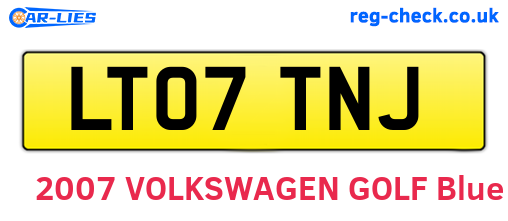 LT07TNJ are the vehicle registration plates.