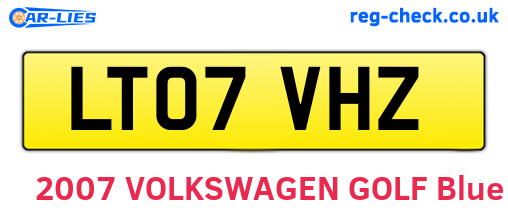 LT07VHZ are the vehicle registration plates.