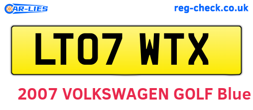 LT07WTX are the vehicle registration plates.